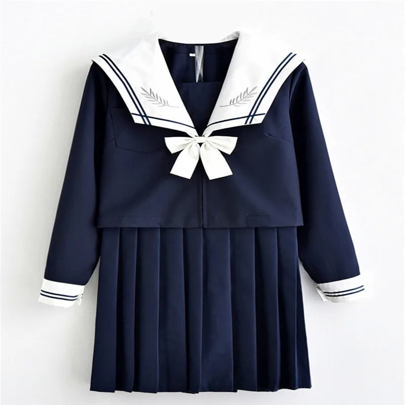 Navy JK Sailor School Uniforms Summer Autumn Sailor Suit Tops Skirts School Janpanese Uniform Class Uniform Students Cosplay