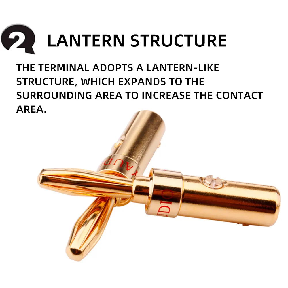 Spina a Banana 4mm spine a Banana placcate in oro rame per cavo dell'altoparlante adattatore per connettore a Banana adattatore per spina a Banana per altoparlante 8 pezzi