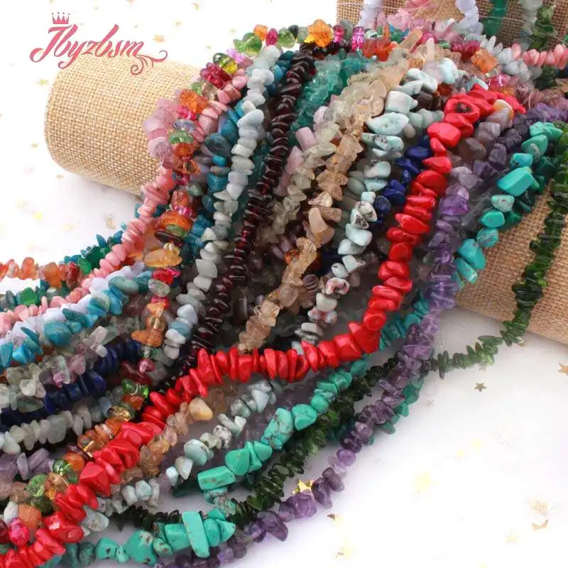 Natural Coral Amethyst Garnet Quartz Agates Turquoise Stone Beads Chip Freeform For Jewelry DIY Necklace Bracelet Jewelry Making