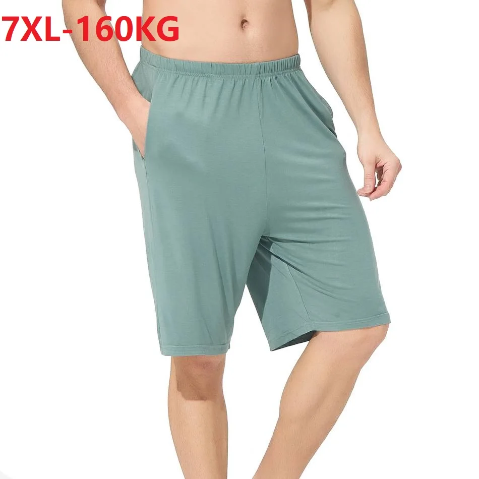 

summer men home sleep shorts sleep bottoms plus size 7XL 6XL soft Comfortable cotton sleepwear elasticity loose bottoms homewear