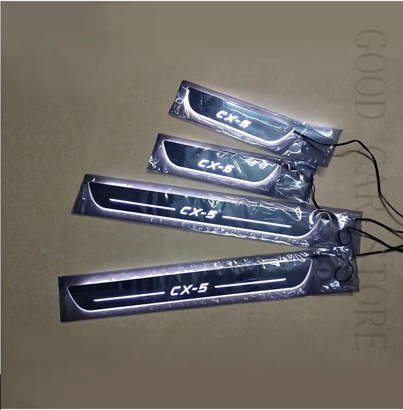 car styling LED Door Sills scuff For Mazda CX-5 CX5 2017 2018-2022 Acrylic Flow flash blink Welcome pedal Scuff Plate
