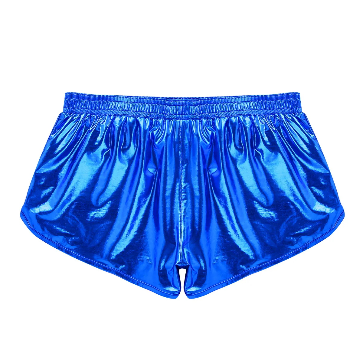 ChicTry Male Mens Shiny Metallic Night Club Party Boxer Shorts Elastic Waist Shorts Stage Performance Clubwear Costume Hot Pants