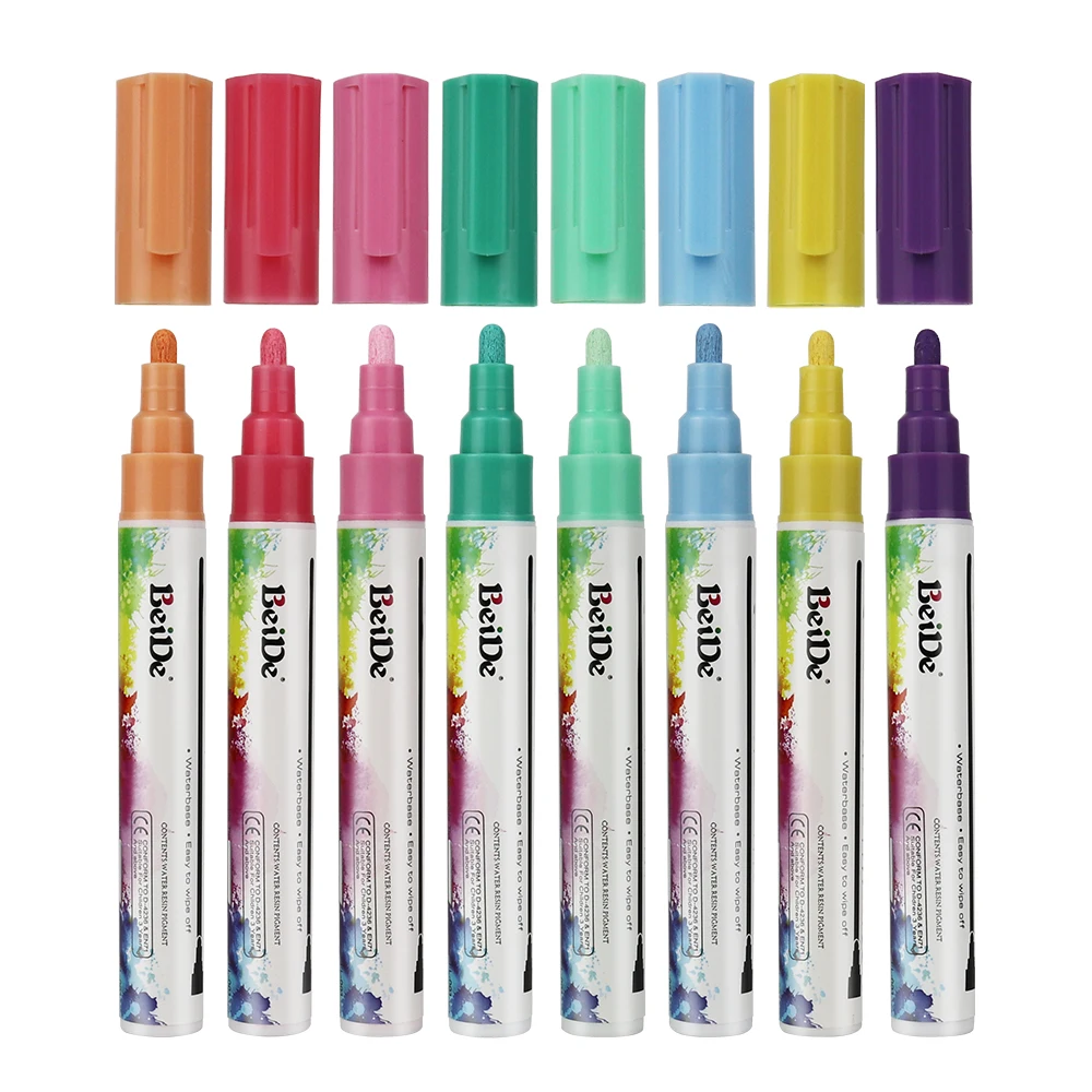 Dry Erase Liquid Chalk Pens Erasable Neon Chalk Markers Pen for Blackboards, Chalkboard, Window, Glass, School Painting