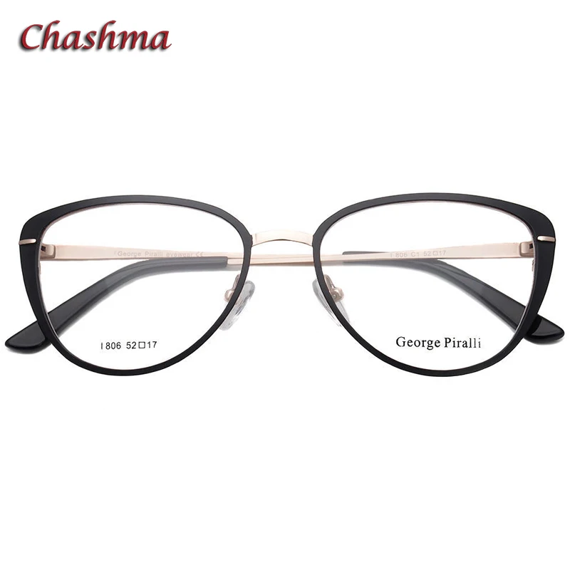 Chashma Cat Eye Alloy Frame Women Prescription Glasses Quality Optical Eyewear Spectacles for Female Anti Blue Lenses