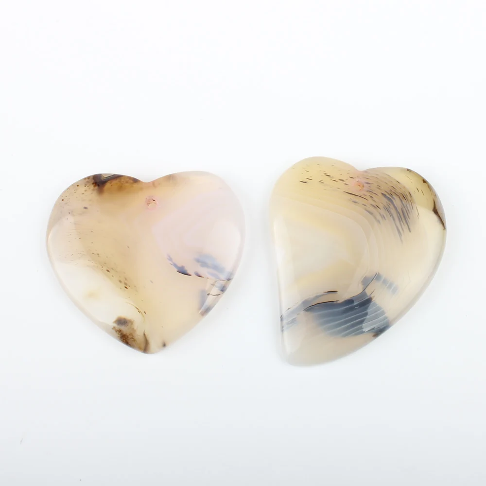 5pcs / Bag Natural Stone 23 * 45 * 7mm-40 * 37 * 6mm Heart Pendant Jewelry Making DIY Necklace Bracelet Jewelry Accessory