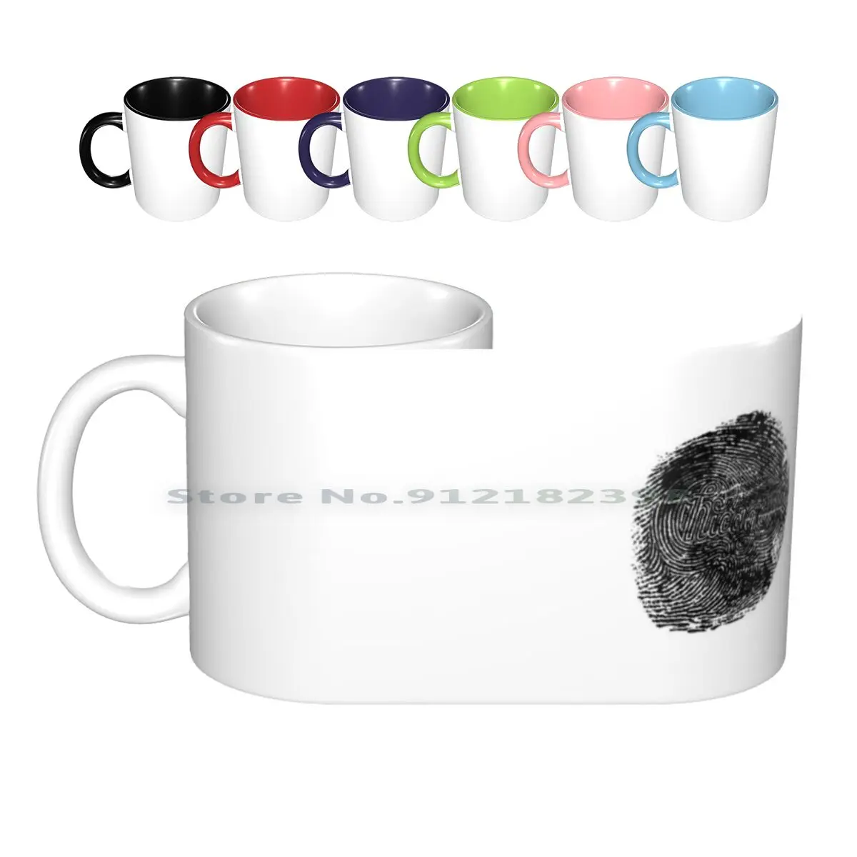 Chicago : Xiv ( Fingerprint Cover ) Ceramic Mugs Coffee Cups Milk Tea Mug Chicago Fingerprint B W Music Hard Retro Classic