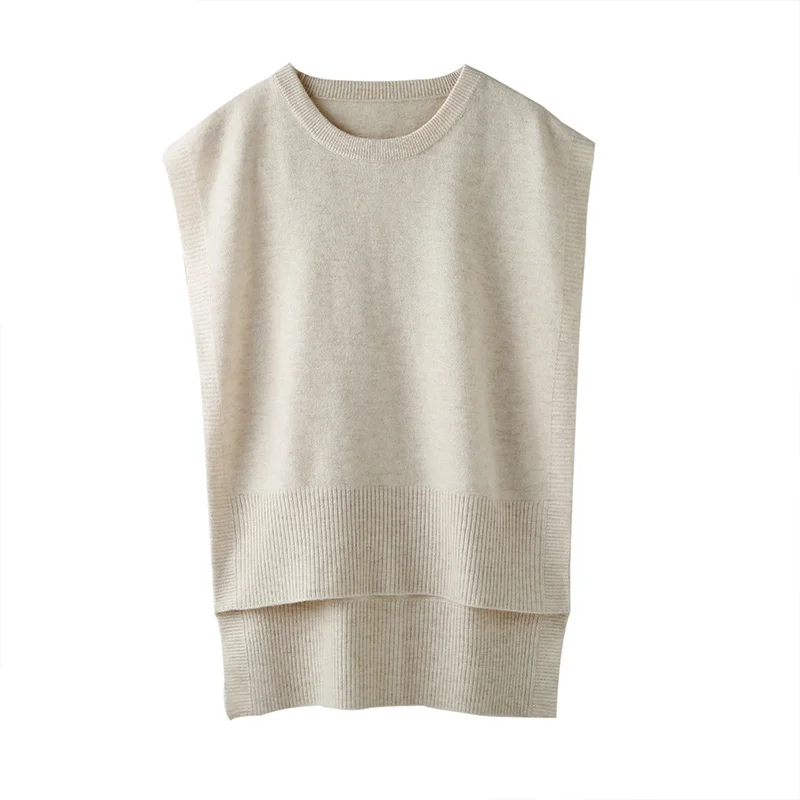 

Autumn Winter Sweater Cashmere Vest Women Sleeveless O-Neck Knitted Female Solid Color Casual Tank Tops Large Size Pullovers