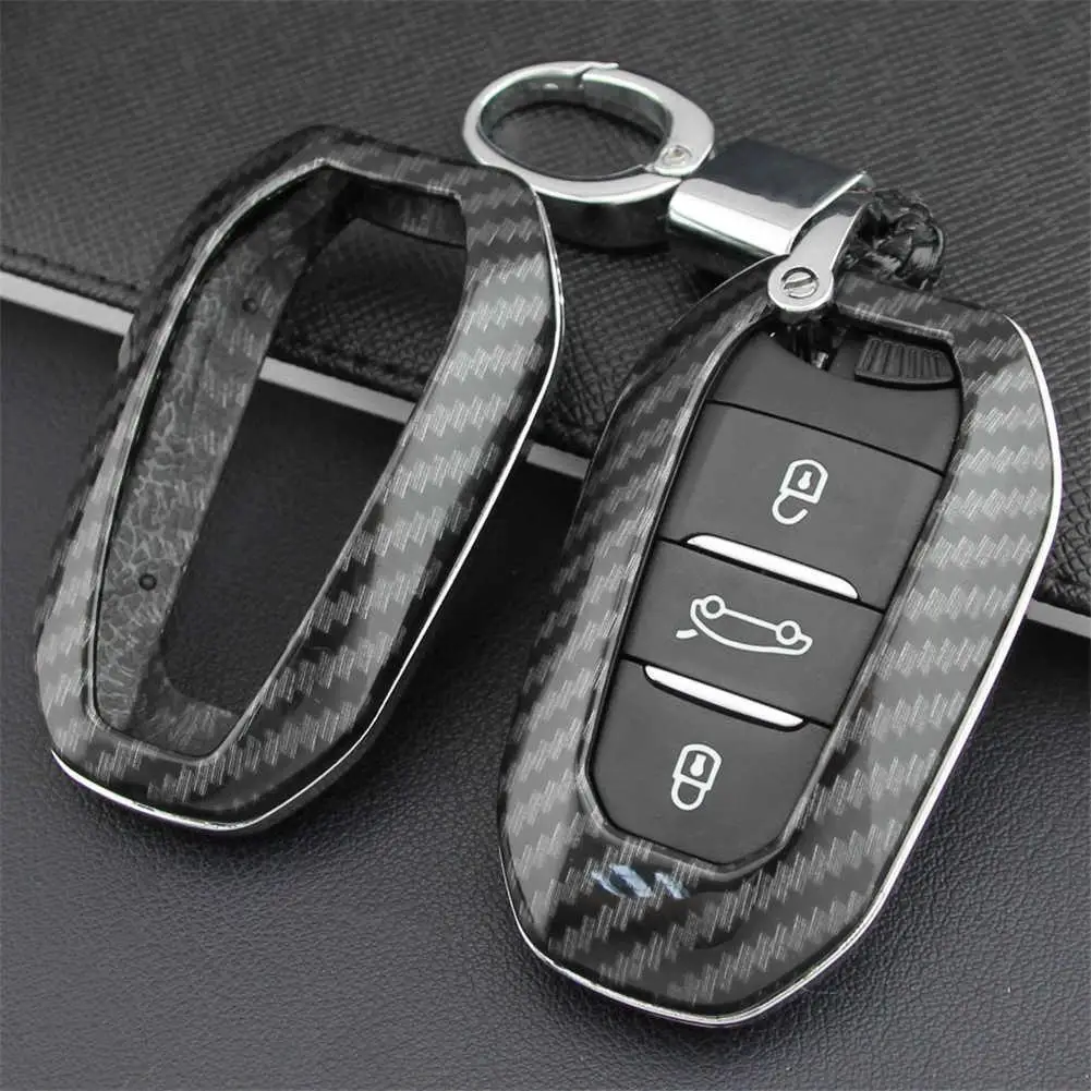 Car Key Case Cover Fob Bag Holder ABS Hard Shell Cover Parts For Car Key Car Styling Carbon Fiber Key Cover Case Car Accessories