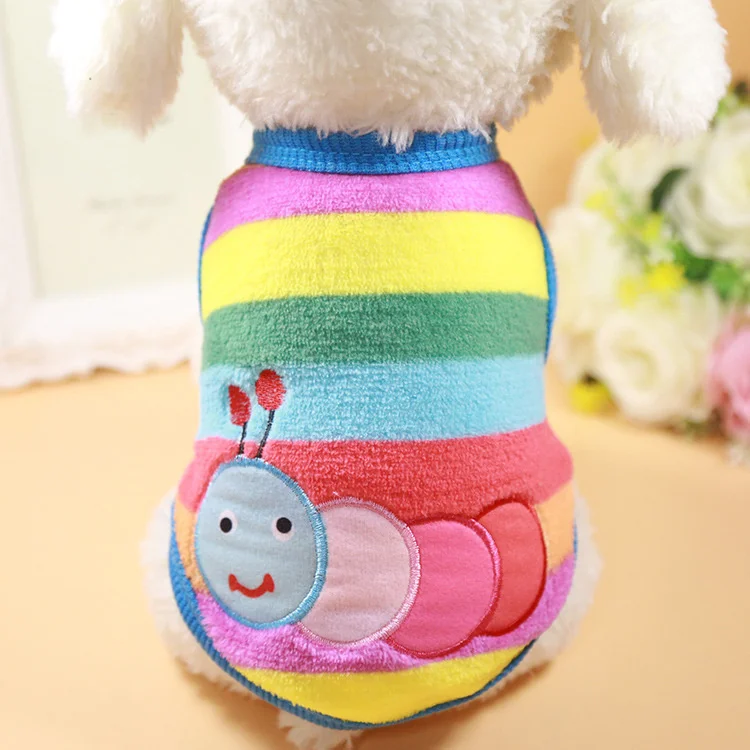 Pet Clothes Dog Clothes Flannel Warm Cartoon Series Cloth Paste Pet Dog Cat Clothes