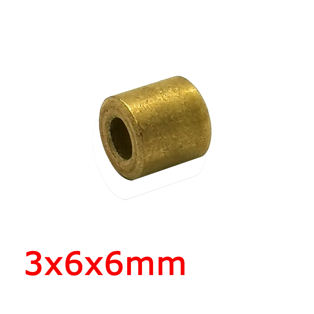 3x6x6mm Copper Alloy 3mm Pin Shaft Slide Bushing Small Brass Bearing Tinny Mini Fan Motor Oil Sintered Bronze Bush