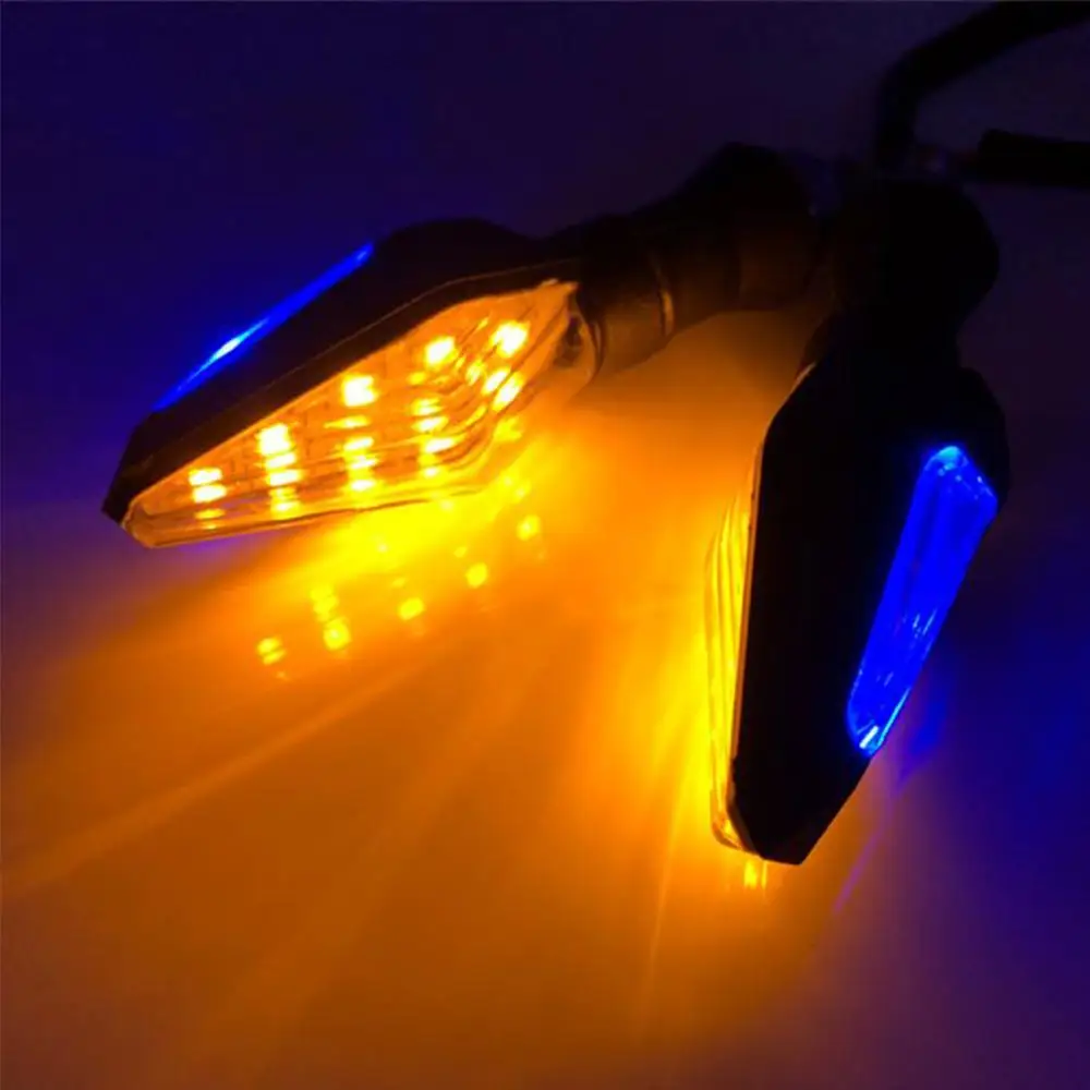 Dual Color LED Motorcycle Brake Light Flasher Motorcycle Turn Signal Indicator Light Built Relay Flashing Lights 12LED Blinker