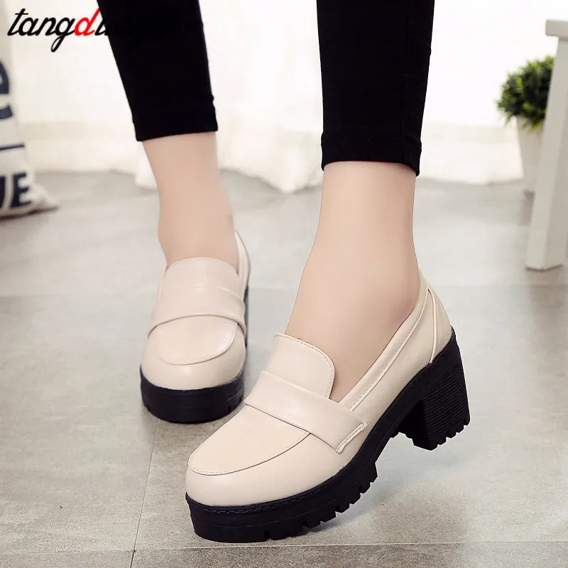 Japanese High School Student Shoes Girly Girl Lolita Shoes Cospaly Shoes JK Uniform PU Leather Loafers Casual Shoes