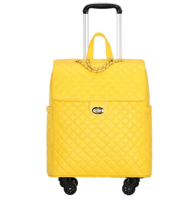 Sac à bagages à roulettes en PU pour femme, bagage à roulettes, valise à roulettes, cabine, voyage, nouveau, 2020