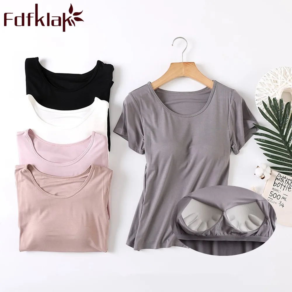 

Fdfklak New Modal Home Clothes Sleep Tops Short Sleeve Summer Things For Women Sleeping Wear Lingerie Feminina Sleepwear