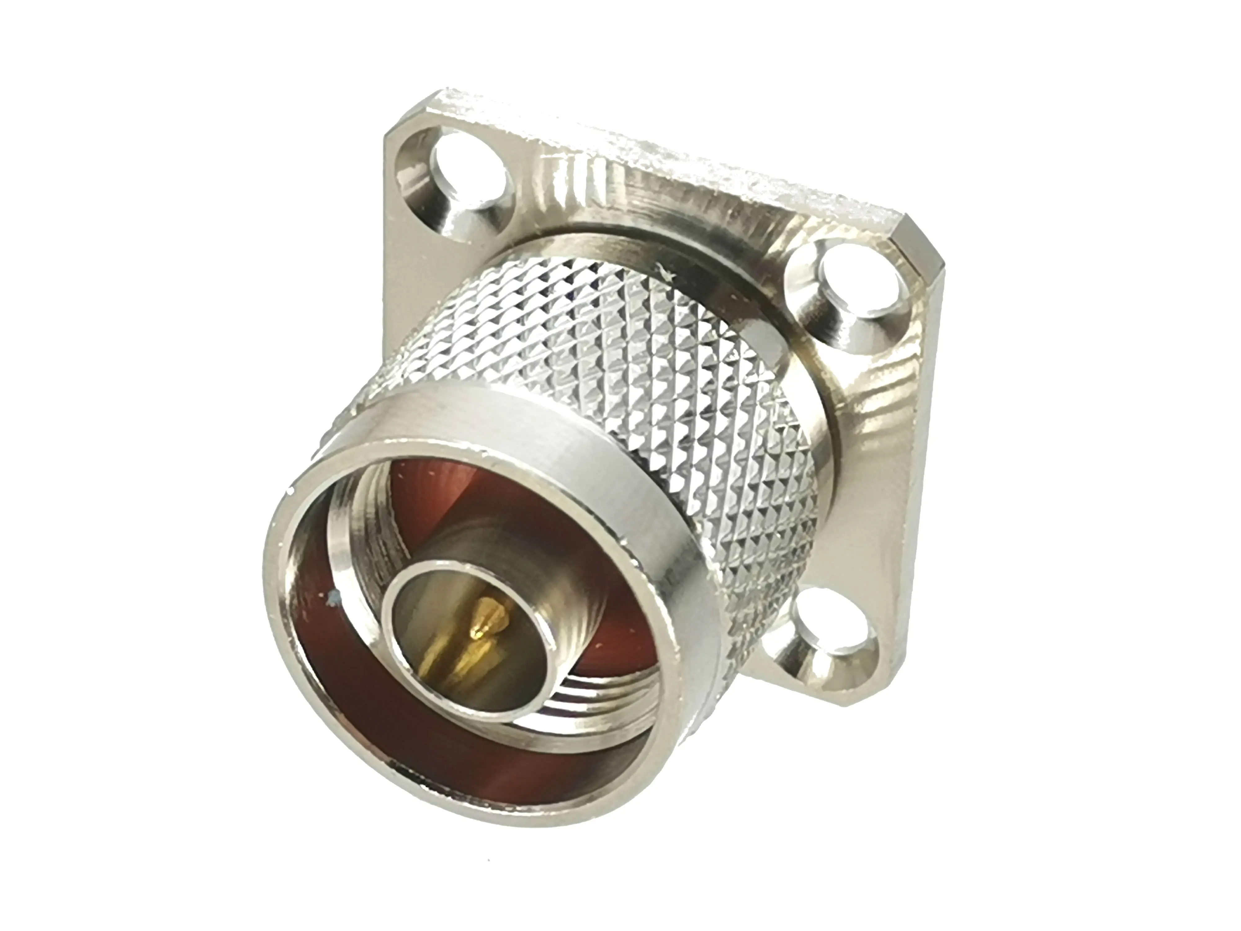 1Pcs N Male Plug 4-holes Flange Solder Pannel mount RF Adapter Connector Coaxial Straight High Quanlity