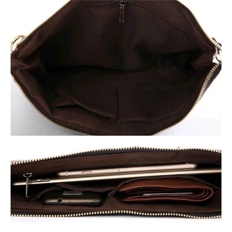 Men Leather Day Clutch Envelope Hand Bag Alligator Patchwork Business Male Bags Vintage Soft Large Office Wallet For Phone XA70C