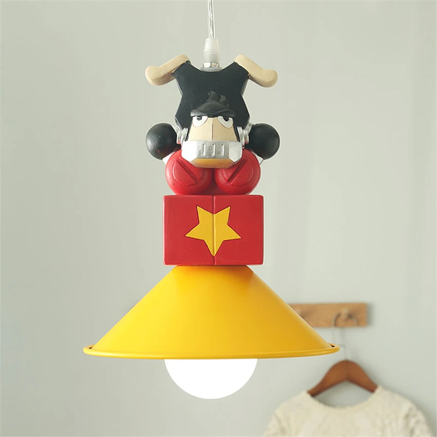 Nordic Color Cartoon Orangutan Pendant Lamps Children's Room Boy Girl Bedroom Hanging Lamp Restaurant Cloakroom Decor Lighting