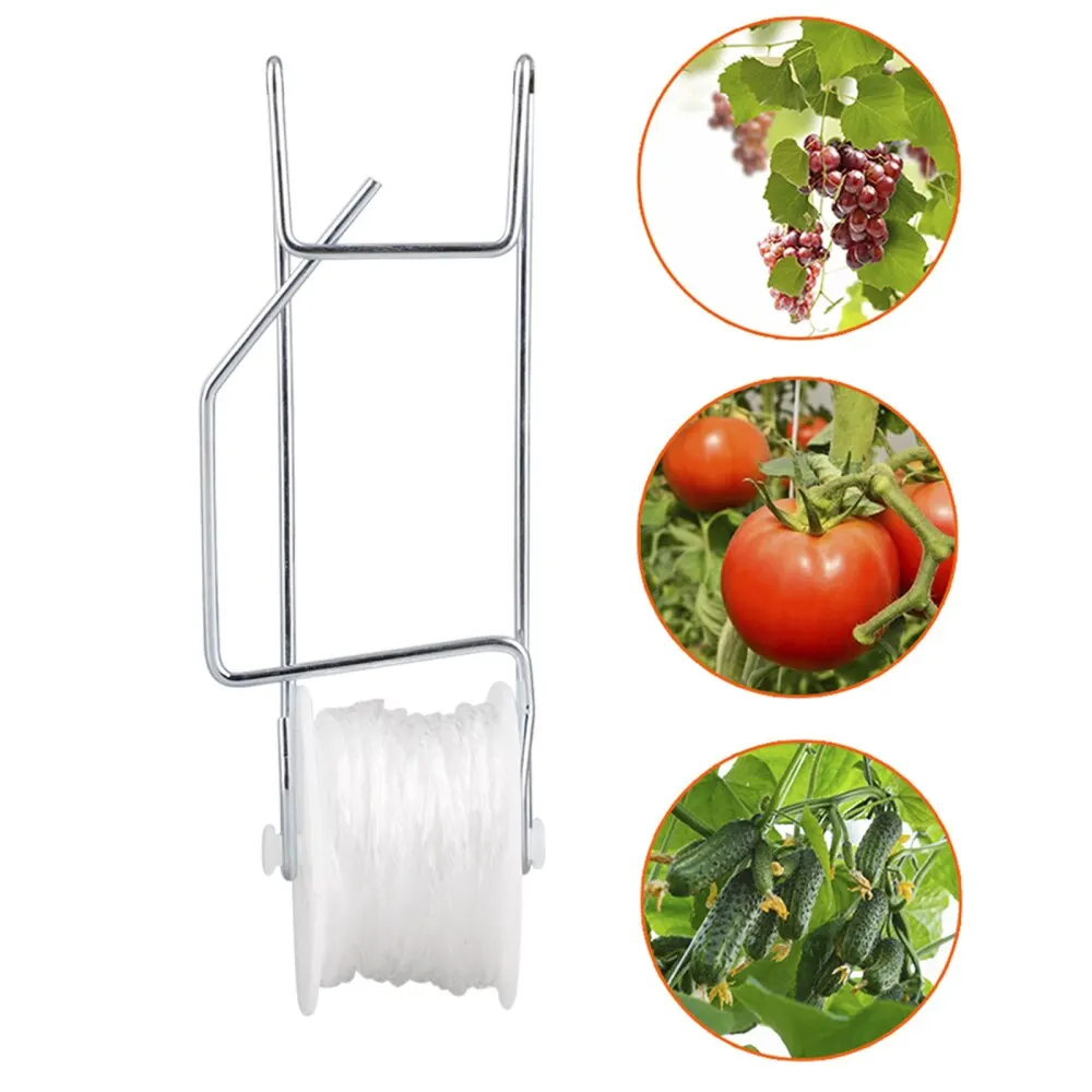 Twine Trellis Heat Resistant Accessories Greenhouse Tomato Garden 15M Weather-resistant Plant Roller Hook