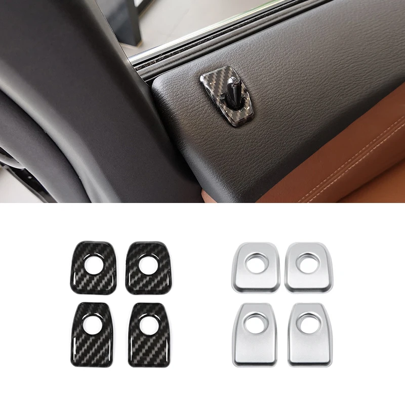 

For BMW X5 X6 F15 F16 4pcs Car Carbon Fiber Texture Interior Door Lock Knob Pin Cover Button Protective Trim