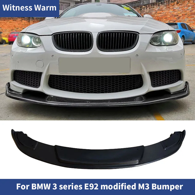 Carbon Fiber Front Bumper Shovel Chin Lip Car Body Kit For BMW 3 series E92 modified M3 Bumper 2005-2012