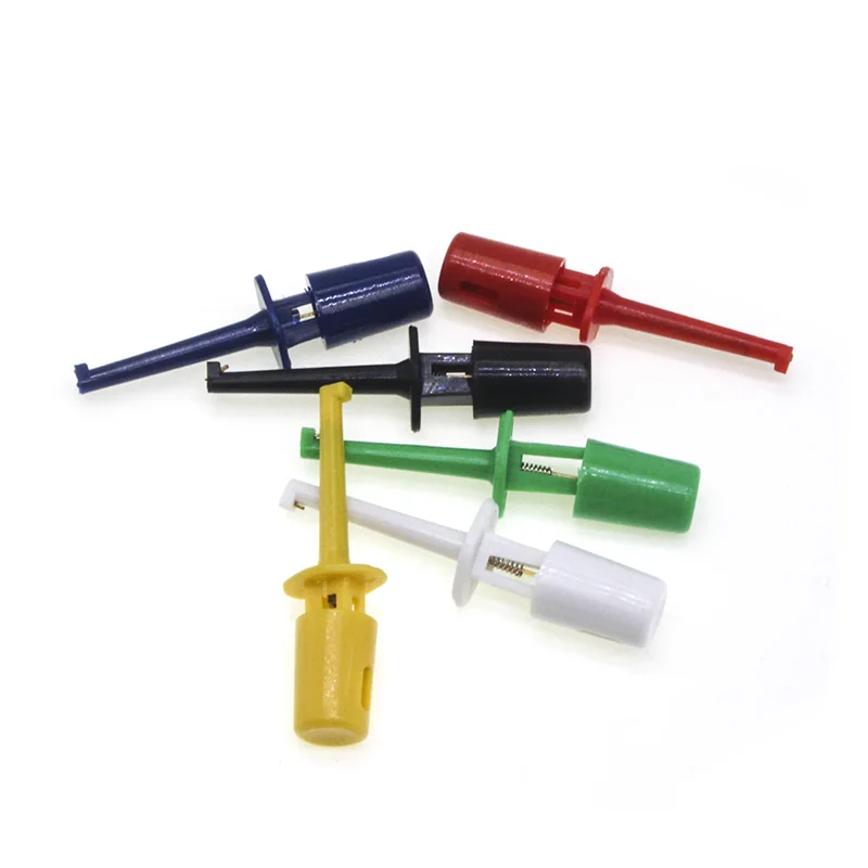 Mini 12Pcs Single Test Hook Clip Test Probe For Electronic Testing IC Grabber Large Crocodile Clip Hook Test Clip Repair Tool