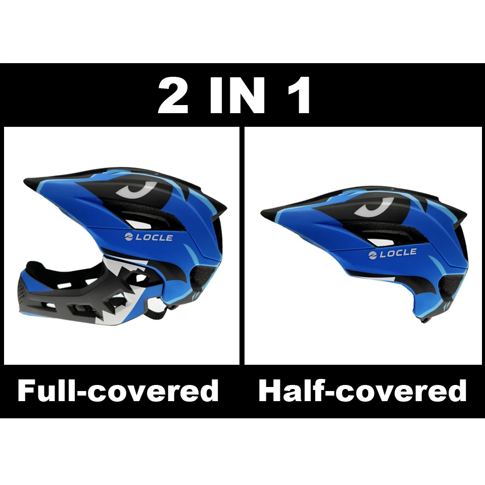 LOCLE CE Certification Kids Child Skateboard Roller Skating Helmet Mouth Guard Safety Extreme Sports Full Covered Skating Helmet