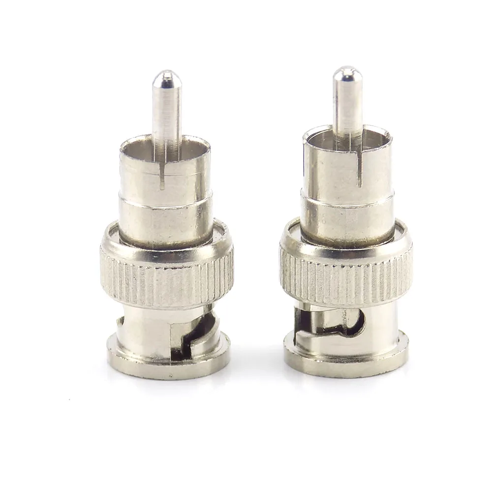 Adaptador RCA macho a BNC para sistema de seguridad, conector macho para CCTV, cámara de vigilancia ip, balun de vídeo, divisor poe, 5 uds.