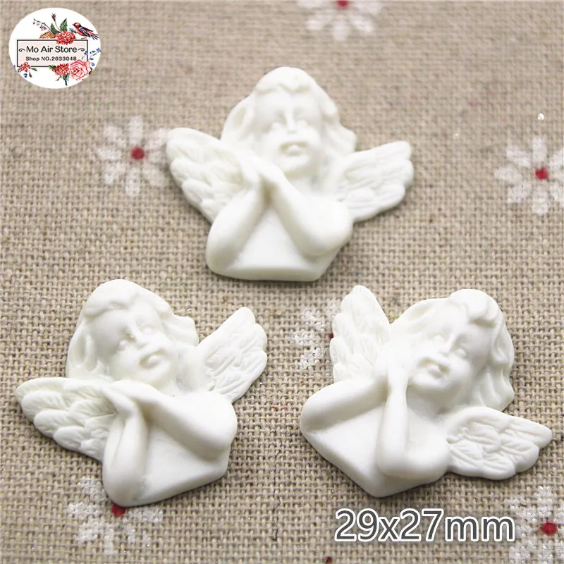 10cs kawaii Resin White Cupid Angel Cameo Miniature Flatback Cabochon Art DIY Craft Decoration