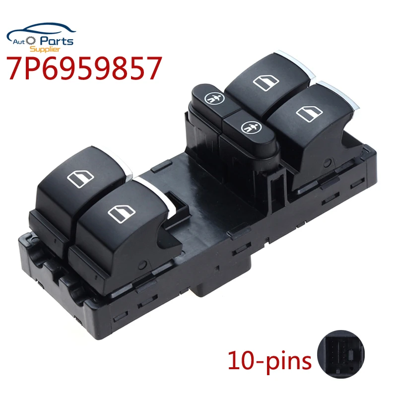 Interruptor maestro de ventanilla eléctrica, accesorio cromado para VW Touareg Sharan, Seat Alhambra, 7P6959857, 7P6959857B, 2011, 2012, 2013, 2014, 2015, nuevo
