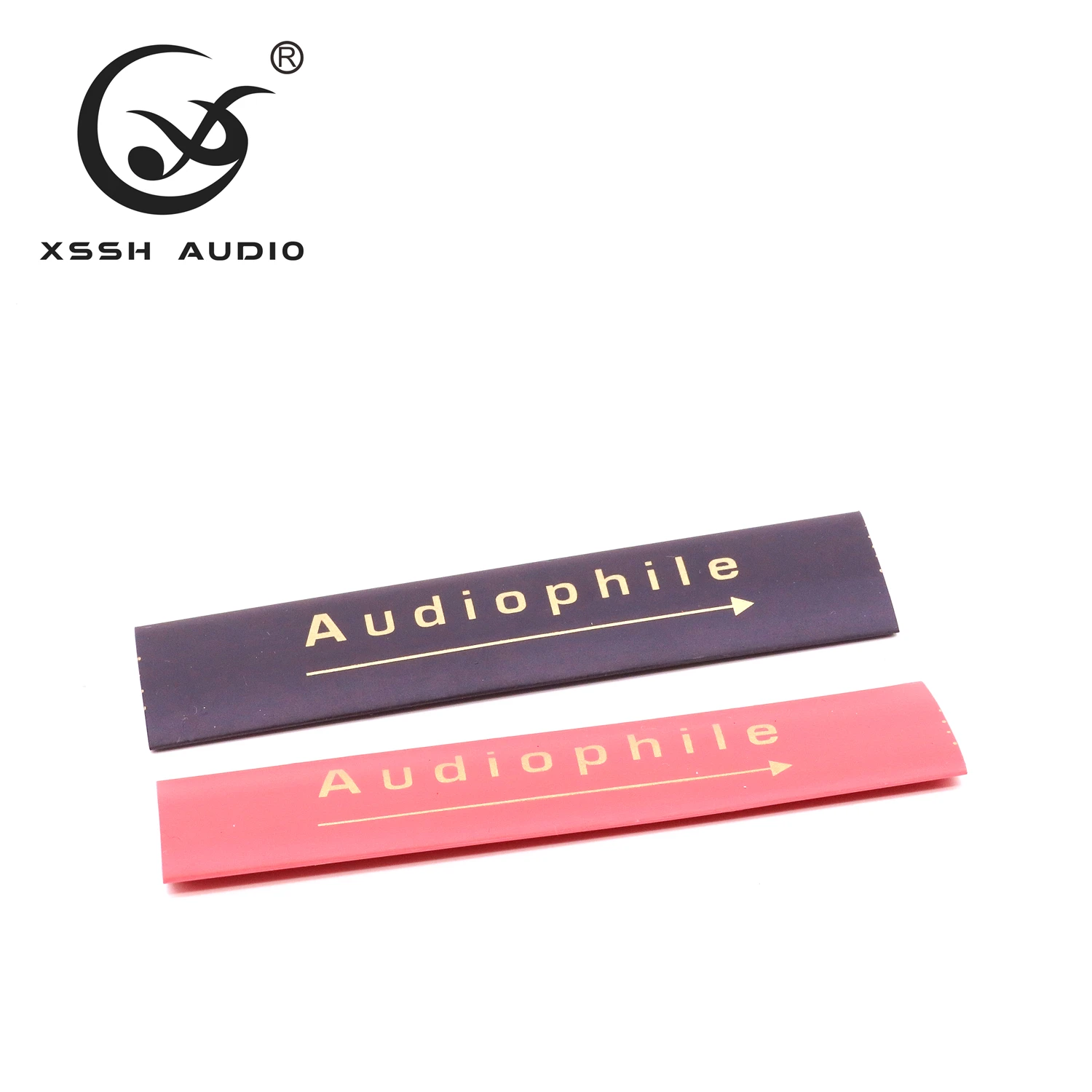 20 pz 8mm 13mm diametro rosso nero XSSH Audio YIVO codice PVC stampa a colori oro logo frecce tubo termorestringente in gomma siliconica