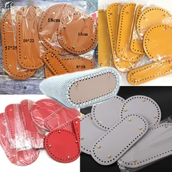 Hình Bầu Dục/Tròn Cho Dệt Kim Túi Da Túi Phụ Kiện Handmade Đáy Có Lỗ Diy Móc Thủ Công Đáy Túi Pu căn Cứ