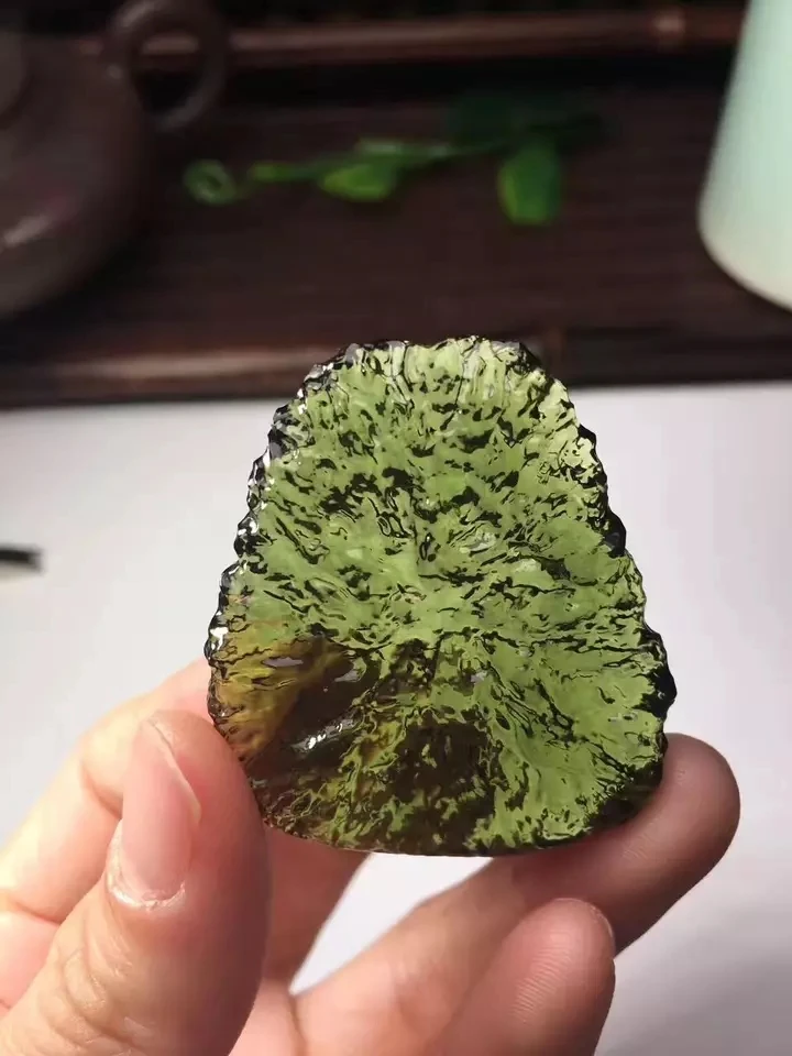 Hot Sale A++ Natural Moldavite green aerolites crystal stone pendant energy apotropaic15g-20g/ lot+ free rope Unique Necklace