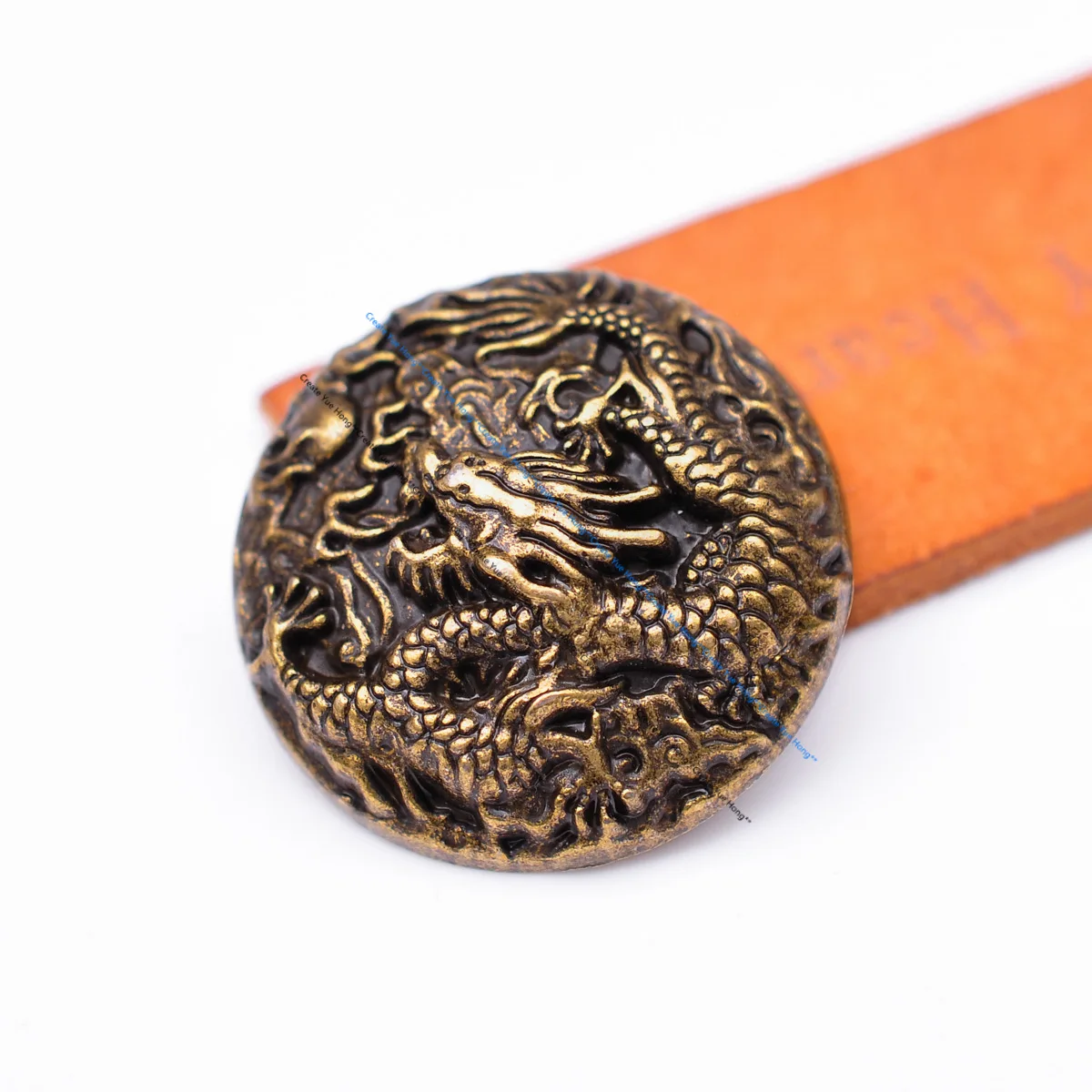 6x 35mm BIG Heavy Sturdy Antique Brass Chinese Dragon Concho Buttons For DIY Leathercraft Handmade Wallet Belt Accessories