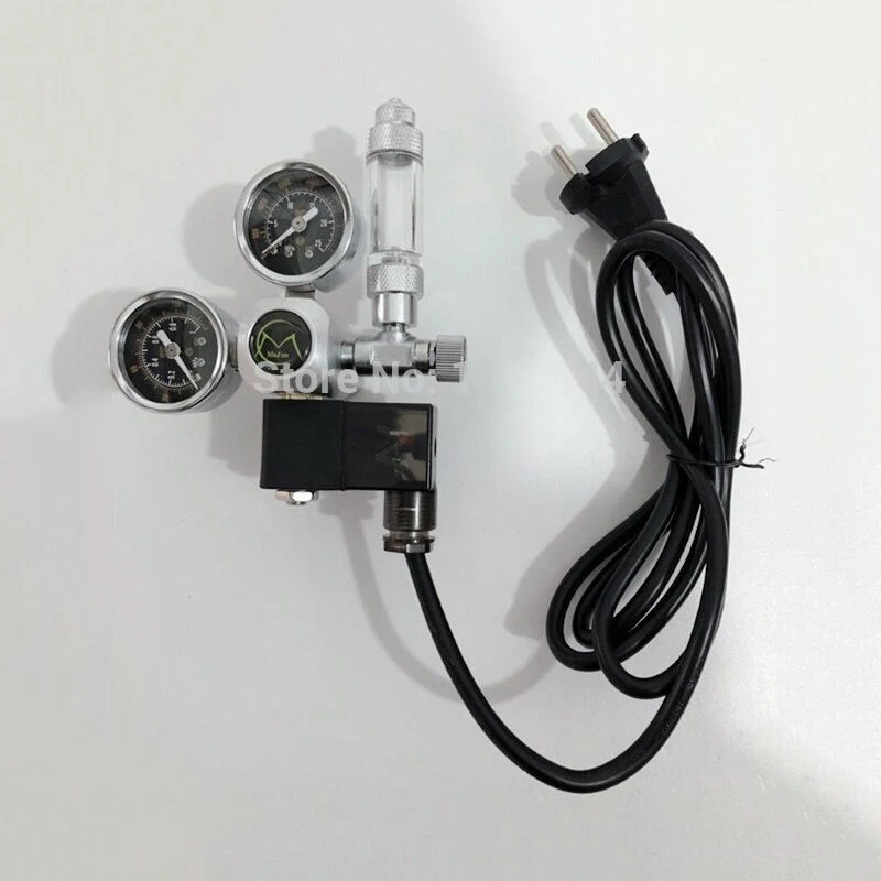 

EU RU Delivery Aquarium CO2 Regulator W21.8 G5/8 220V Magnetic Solenoid Check Valve Aquarium Bubble Counter Fish Tank Tool