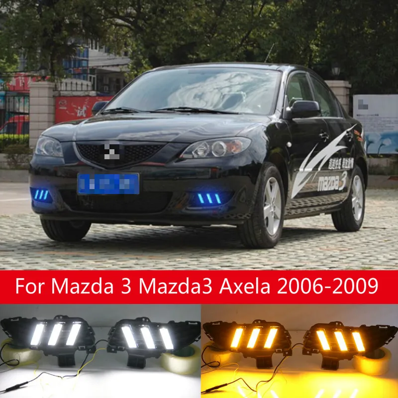 

2PCS LED Daytime Running Light For Mazda 3 Axela 2006-2009 Flowing Turn Signal Relay ABS 12V DRL Fog Lamp Decoration