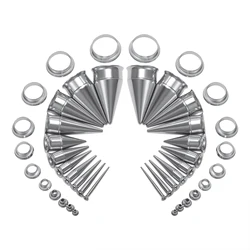 ZS 1Pair 2-18mm Ear Tunnels Taper Stretching Kits 316L Stainless Steel Ear Expander Gauges Double Flared Ear Plugs Body Piercing