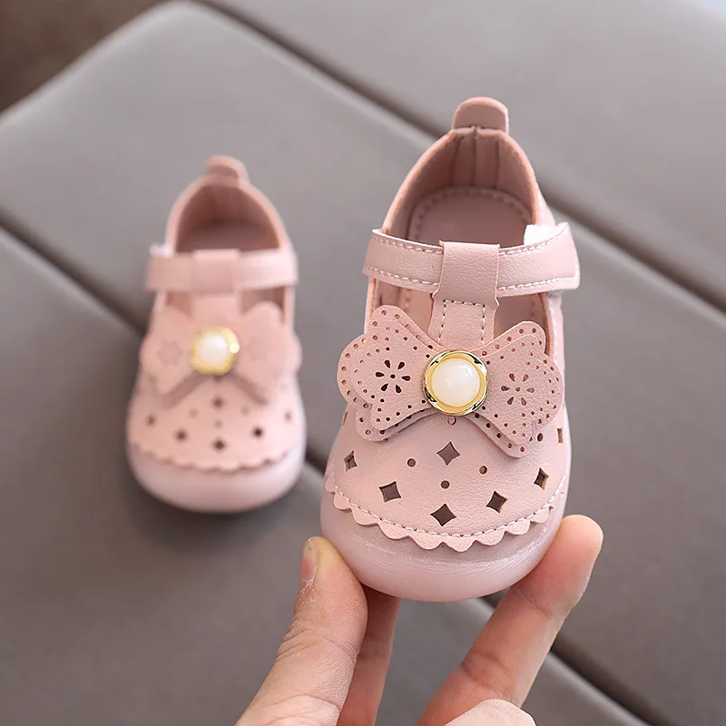 

Baby Girls Sandal Summer Bow Hollow Out Baby Princess Shoes Soft Sole 0-1 Years Old 3 Toddler Girl's Shoes Infant E625