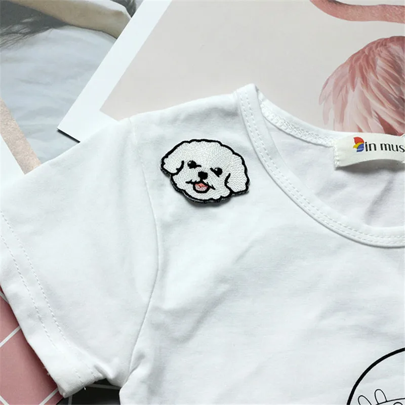 AHYONNIEX 1 Stück Hund Stickerei Reparatur Patches Tasche Jacke Jeans Cartoon Eisen Auf Patches für Kleidung Nette DIY Kleber Aufkleber – Detail 3