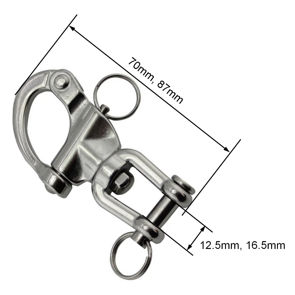 5PCS 316 Stainless Steel Safety Clevis Pin Swivel Snap Shackle 70mm 87mm 128mm Rigging Metal Big Chain Link Locking Shackles