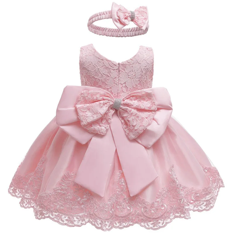 LZH Baby Mädchen Kleid Neugeborene Kleidung Prinzessin Kleid + Kopfbedeckung Für Kleinkind Geburtstag Hochzeit Taufe Kleinkind Party Weihnachten Kleid – Detail 9