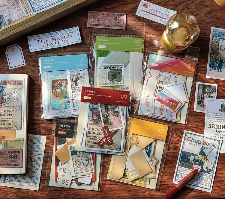 40pcs/lot Memo Pads Sticky Notes Vintage Ins series Paper diary Scrapbooking Stickers Office School stationery Notepad