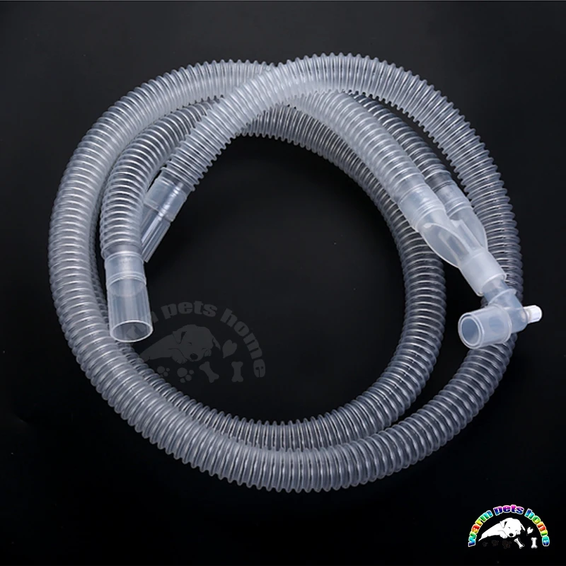 2pcs Anesthesia Breathing Circuit Corrugated Tube Anesthesia Ventilator Breathing Circuits Veterinary Equipment