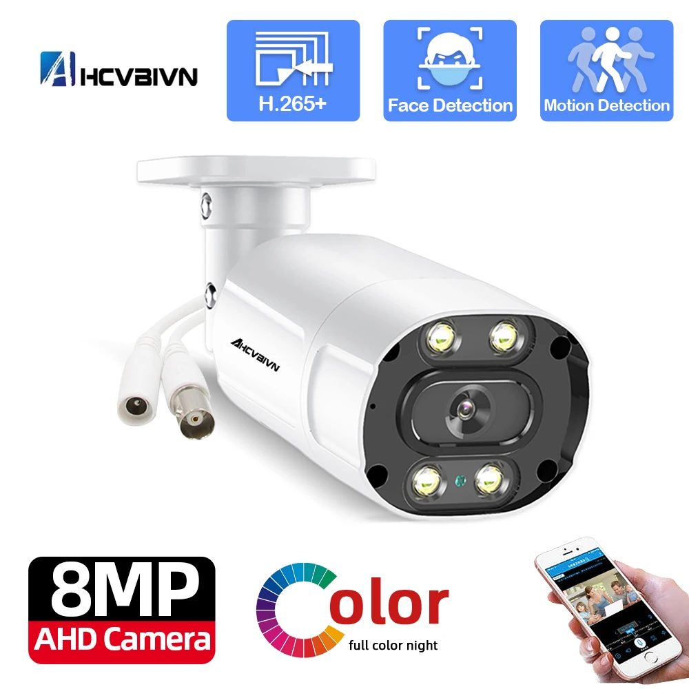 

4K Wired CCTV Analog Video Surveillance Camera 8MP Outdoor Waterproof Color Night Vision AHD Bullet Security Camera BNC XMEYE