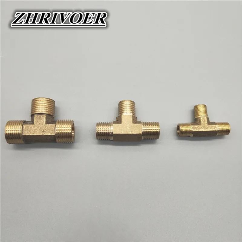 Медь 1/8 "1/4" 3/8 "1/2" 3/4 "1" BSP с наружной резьбой Тройник Тип 3 Way латунных фитингов адаптер соединитель смены навесного оборудования для очистки воды