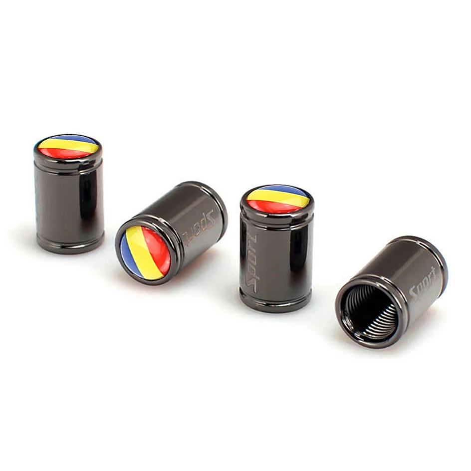 4pcs/set Romania Flag Bike Car Motorcycle Truck universal Tube Tyre Bicycle AIR Valve Cap Dustproof for Buick for Benz for VW