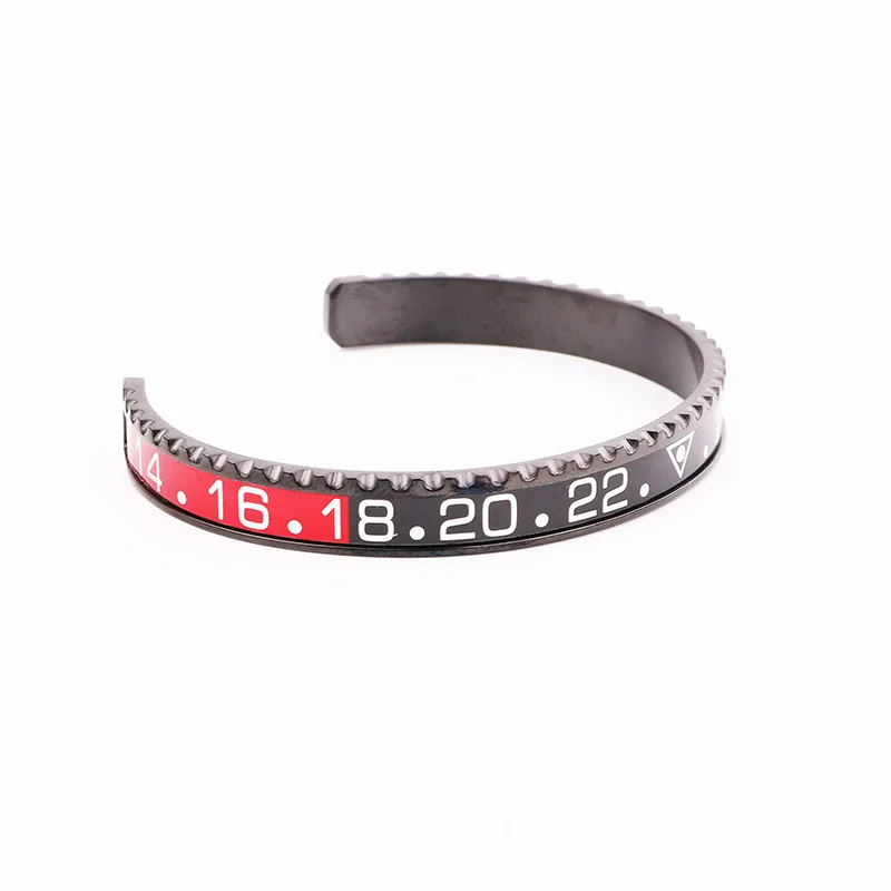 High Quality Men Jewelry Bracelet 316L Stainless Steel Speed Numerals Cuff Bangle