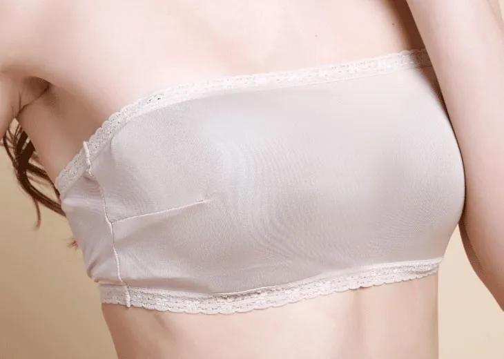 Áo Ren Nữ Dài Ống Dây Top 100% Nguyên Chất Lụa Đan Bandeau Top Nữ Ren Ống Ngắn Kích Thước Đỉnh M L XL