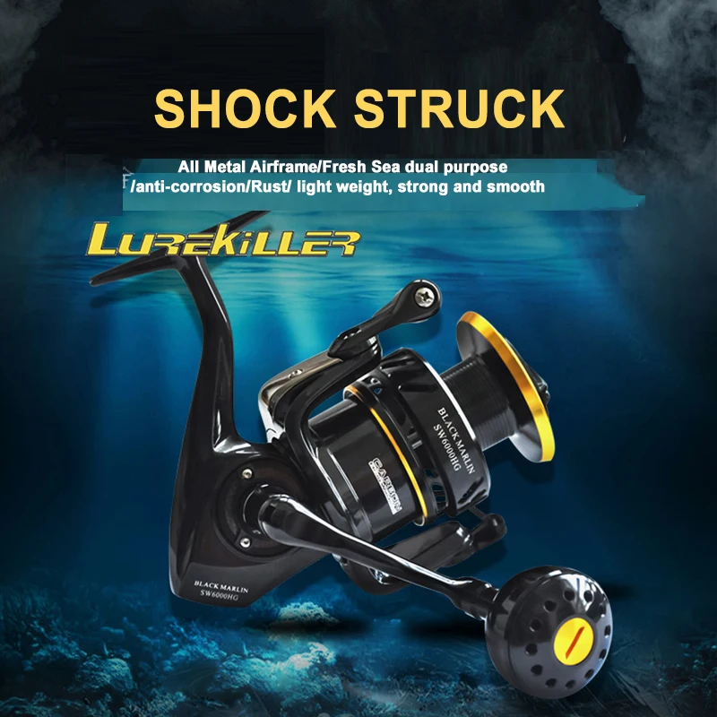 LUREKILLER JAPAN BLACK MARLIN SPINNING REEL JIGGING REEL SW4000XG SW5000XG SW6000HG SW10000HG SALTWATER SEA BOAT REEL 35KGS DRAG