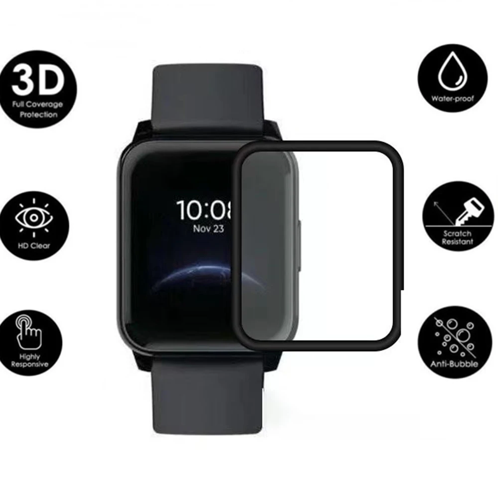 Full Cover Screen Protective Film For Realme Watch 2 2 Pro / S SmartWatch Clear 3D Fibre Transparent Film Protector Accessories image 5