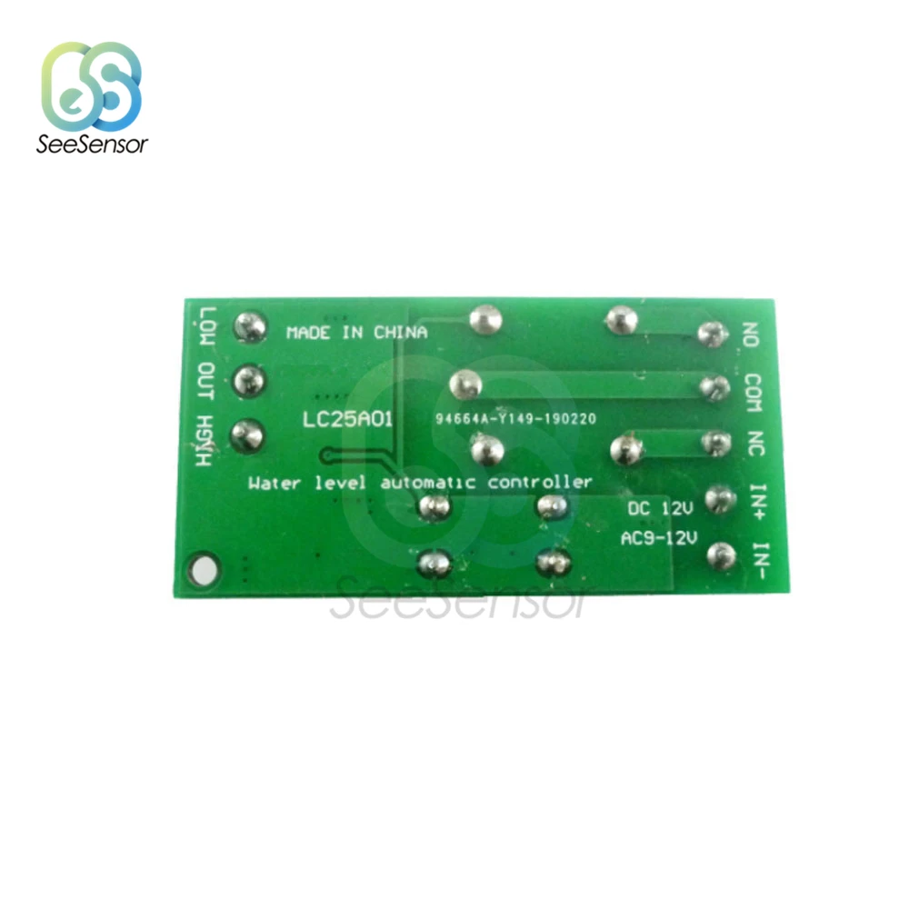 High Power Water Level Automatic Controller 12V Liquid Sensor Switch Solenoid Valve Motor Pump Automatic Control Relay Board